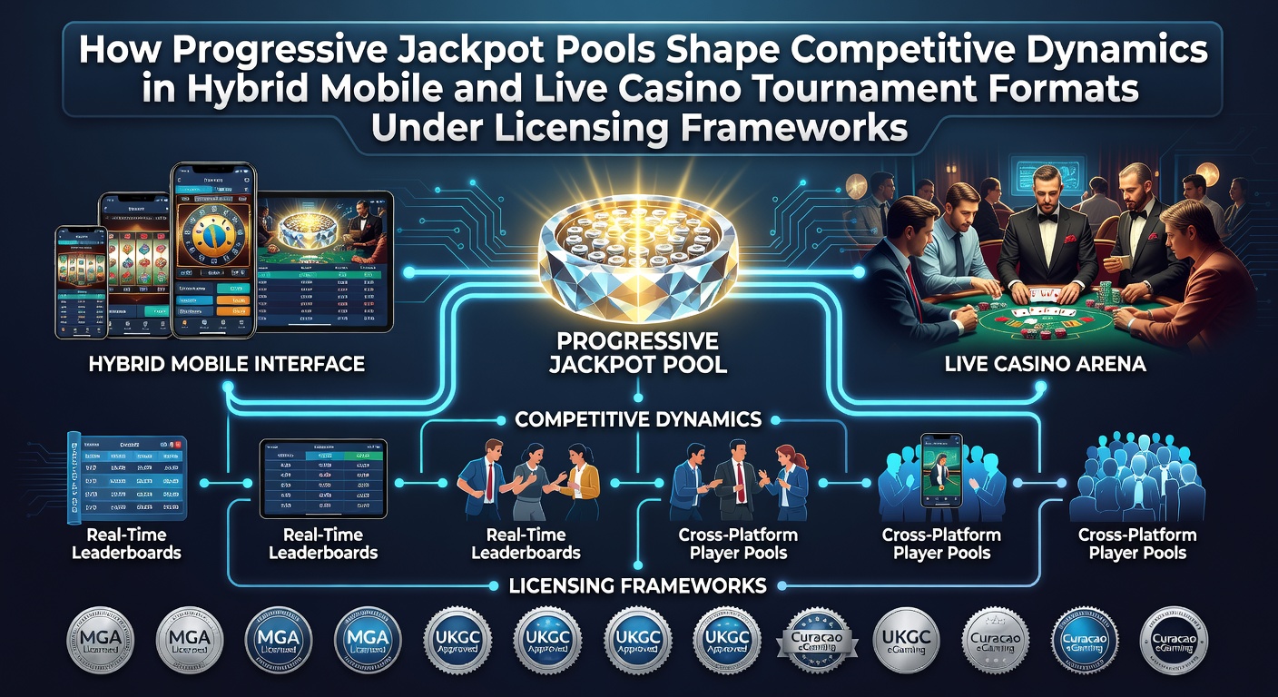 Progressive Jackpot-Pools in hybriden Casino-Turnieren mit mobiler und Live-Integration